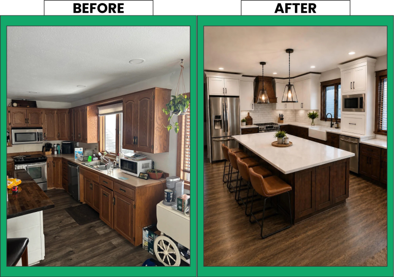 before and after kitchen transformation